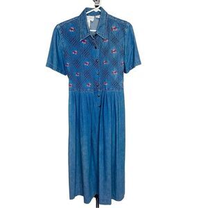 Karin Stevens denim blue midi dress size 10